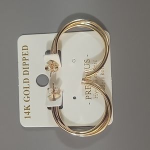 Precious double hoop earrings, new without tags